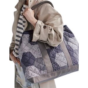 FREE PEOPLE Blue Mix Pippa Patchwork Tote